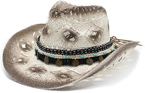 قبعة الشمس قبعة رعاة البقر في الهواء الطلق قبعة الشاطئ المجوفة المصنوعة يدويا in Kuwait