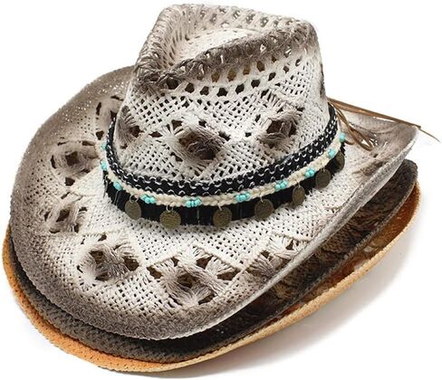 قبعة الشمس قبعة رعاة البقر في الهواء الطلق قبعة الشاطئ المجوفة المصنوعة يدويا in Kuwait