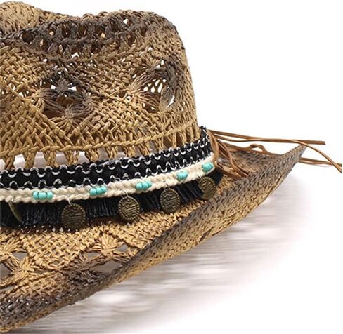 قبعة الشمس قبعة رعاة البقر في الهواء الطلق قبعة الشاطئ المجوفة المصنوعة يدويا in Kuwait