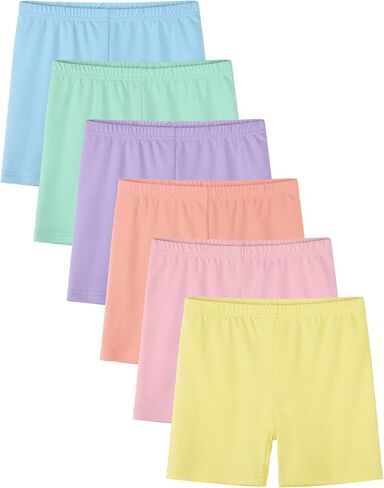 6 قطع من شورتات الدراجة للفتيات الصغار ملابس تحت فستان رقص متعدد الألوان للأطفال ملابس صيفية in Kuwait