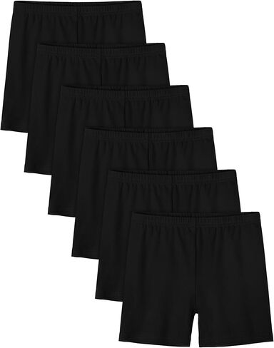6 Pack Girls Bike Shorts Cartwheel Toddler Under Dress Dance Multicolor Kids Shorts Summer Clothes in Saudi Arabia