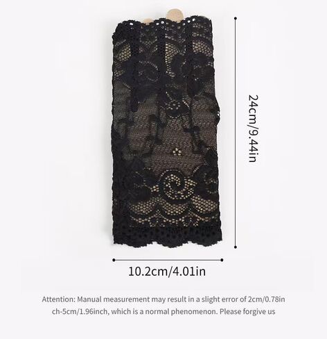 مجموعة إكسسوارات قوطية نسائية - قفازات سوداء من الدانتيل بدون أصابع وقلادة مخملية للهالوين، والحفلات الراقصة، وحفلات العشرينيات والحفلات التنكرية القوطية in Kuwait