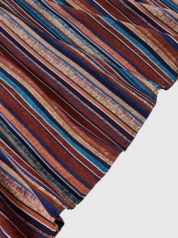 Women's Boho Striped Wrap Mini Dress Summer Deep V Neck Sleeveless A Line Flowy Dresses Beach Vacation Clothes in Saudi Arabia