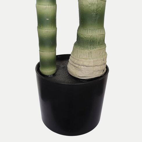 5FT Faux Golden Palm Tree in Black Pot, No-Maintenance Artificial Areca Palm for Balcony & Patio, Compact Tropical Greenery for Small Spaces, Home Office Decor, UV-Resistant in Saudi Arabia