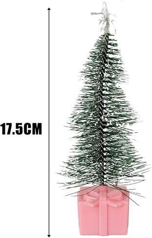 1pcs Artificial Christmas Tree Desktop Ornaments Christmas Tree Light New Year Party Decoration Gift,17.5 * 8cm (Pink) in Saudi Arabia