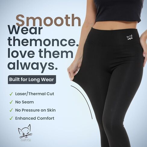 OSYA Mid Rise Leggings for Women — Soft Stretchy Comfortable Casual Everyday Leggings, All-Day Wear in Saudi Arabia