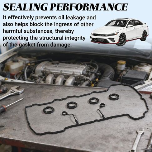 Valve Cover Gasket Set, 22441-2E000 Engine Head Valve Cover Gasket, Compatible with Hyundai Tucson Elantra Sonata Kia Forte Soul Optima 2011-2019 1.8 2.0 NA Replace VS50824R VS50644S in Kuwait