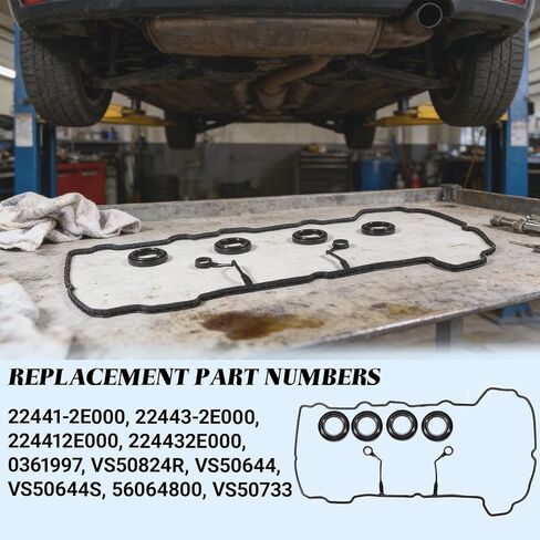 Valve Cover Gasket Set, 22441-2E000 Engine Head Valve Cover Gasket, Compatible with Hyundai Tucson Elantra Sonata Kia Forte Soul Optima 2011-2019 1.8 2.0 NA Replace VS50824R VS50644S in Kuwait