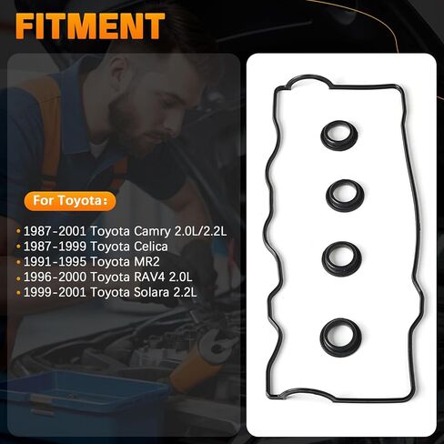 VS50304R Valve Cover Gasket Set, Engine Repair Gasket Seals Replacement Compatible with 1987-2001 Toyota Camry 1987-1999 Toyota Celica 1991-1995 Toyota MR2 RAV4 Solara 2.0L/2.2L in Kuwait