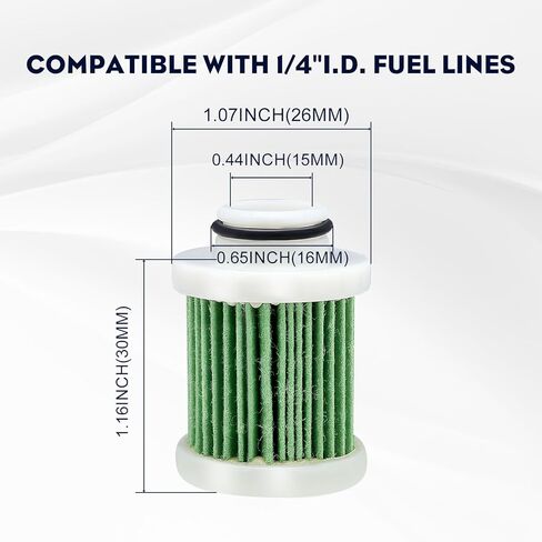 Yamaha Primary Fuel Filter Element, #6D8-WS24A-00-00 6D8WS24A00 6D8-24563-00-00 6824 18-79799 for 4 Stroke 25-135 HP Outboard Motors in Kuwait