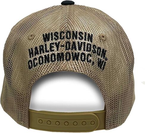 Harley-Davidson Men's Patched Up Snapback Mesh Trucker Hat - Black/Brown in Saudi Arabia