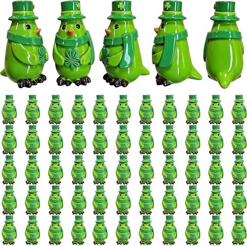 Kathfly 50 Pcs St. Patrick's Day Mini Resin Bird Figures to Hide Tiny Shamrock Irish Bird Figurine with Hat Miniature Lucky Green Clover Statues Saint Patrick's Day Gifts Micro Landscape Home Ornament in Saudi Arabia
