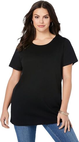 Roaman's Women's Plus Size Cotton Ultimate Crewneck Tee in Saudi Arabia