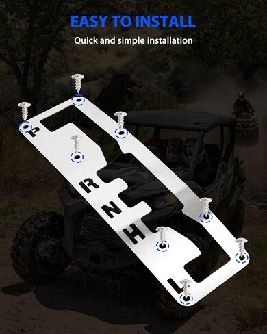لوحة تحويل لامعة من الفولاذ المقاوم للصدأ لملحقات Can-Am Maverick Trail Sport/Commander 2018-2025، لوحة بوابة سريعة التحول من الألومنيوم المتين (فضي) in Saudi Arabia