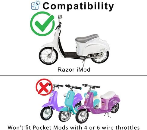AlveyTech Variable Speed 62" 5-Wire Twist Grip Throttle for Razor iMod (Versions 1+) - Electric Scooter Hand Control Throttle Replacement in Saudi Arabia