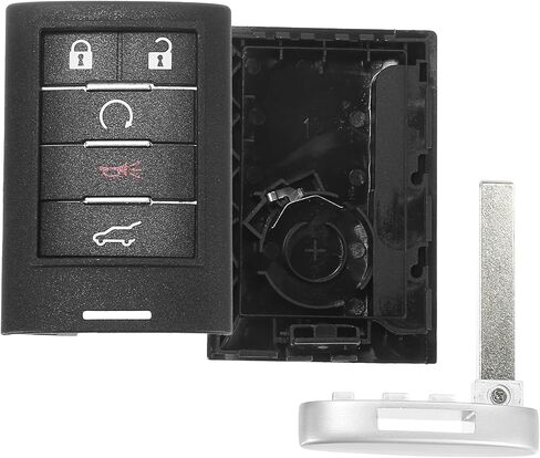 X AUTOHAUX 5 زر مفتاح فوب حالة دخول بدون مفتاح مفتاح بعيد غطاء قذيفة لكاديلاك SRX 10-15 لكاديلاك ATS 13-14 NBG009768T مع شفرة لا رقاقة in Saudi Arabia