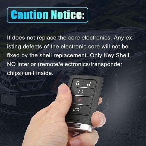 X AUTOHAUX 5 زر مفتاح فوب حالة دخول بدون مفتاح مفتاح بعيد غطاء قذيفة لكاديلاك SRX 10-15 لكاديلاك ATS 13-14 NBG009768T مع شفرة لا رقاقة in Saudi Arabia