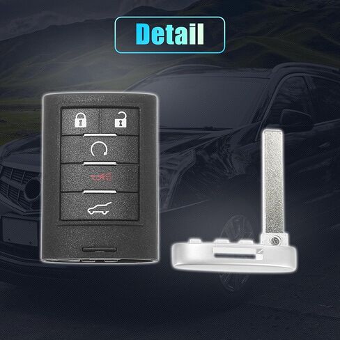 X AUTOHAUX 5 زر مفتاح فوب حالة دخول بدون مفتاح مفتاح بعيد غطاء قذيفة لكاديلاك SRX 10-15 لكاديلاك ATS 13-14 NBG009768T مع شفرة لا رقاقة in Saudi Arabia