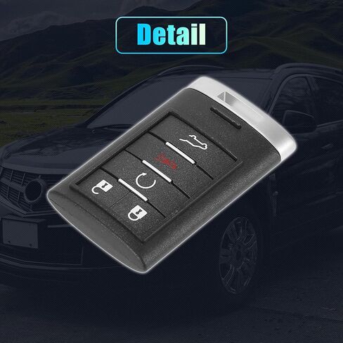 X AUTOHAUX 5 زر مفتاح فوب حالة دخول بدون مفتاح مفتاح بعيد غطاء قذيفة لكاديلاك SRX 10-15 لكاديلاك ATS 13-14 NBG009768T مع شفرة لا رقاقة in Saudi Arabia