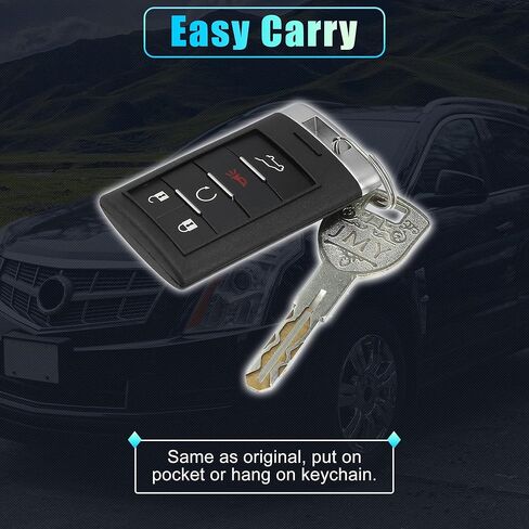 X AUTOHAUX 5 زر مفتاح فوب حالة دخول بدون مفتاح مفتاح بعيد غطاء قذيفة لكاديلاك SRX 10-15 لكاديلاك ATS 13-14 NBG009768T مع شفرة لا رقاقة in Saudi Arabia