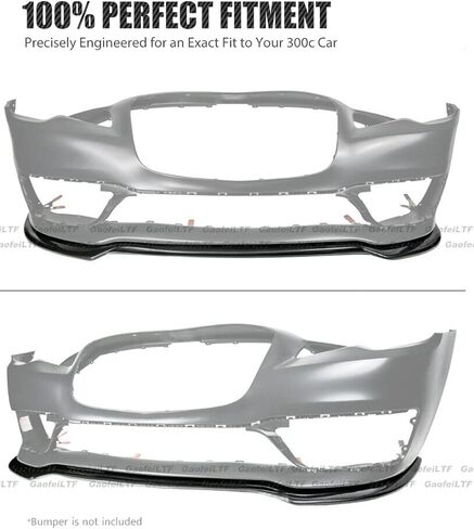 الجبهة حافة مصد السيارة متوافقة مع كرايسلر 300 300C 300S 2015 2016 2017 2018 2019 2020 2021 ألياف الكربون نمط سيارة الذقن المفسد الفاصل 3 قطعة in Kuwait