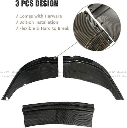 الجبهة حافة مصد السيارة متوافقة مع كرايسلر 300 300C 300S 2015 2016 2017 2018 2019 2020 2021 ألياف الكربون نمط سيارة الذقن المفسد الفاصل 3 قطعة in Kuwait