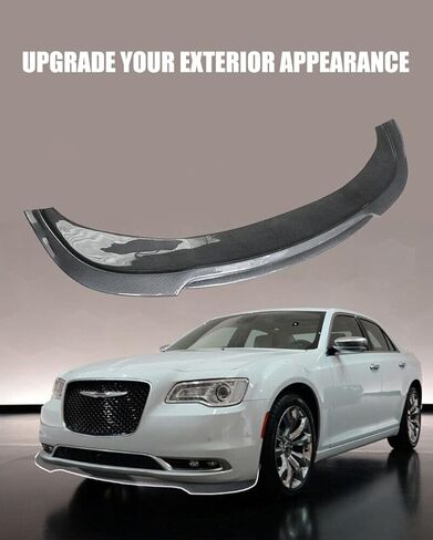 الجبهة حافة مصد السيارة متوافقة مع كرايسلر 300 300C 300S 2015 2016 2017 2018 2019 2020 2021 ألياف الكربون نمط سيارة الذقن المفسد الفاصل 3 قطعة in Kuwait