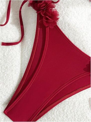 SHENHE Women's 2 Piece Swimsuit 3D Floral Halter Bikini Sets Beach Vacation Bathing Suit in Saudi Arabia