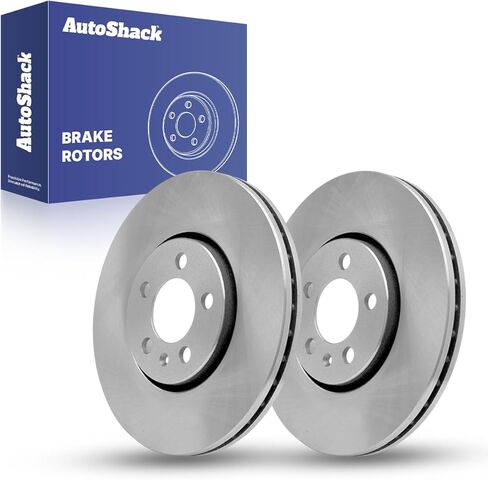 AutoShack 11.32" (287.5 mm) Front Vented Drilled & Slotted Brake Rotors E-Coated Replacement for 1998-2010 Volkswagen Beetle 2002-2012 Seat Ibiza 2011-2018 Audi A1 2-PC Set ShadowGuard in Saudi Arabia