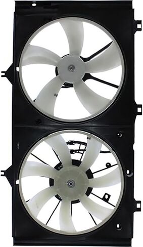 Dual Radiator and Condenser Fan Assembly Replaces# 16361AD030, 16361AD020 for Toyota Camry 3.5L 2007 2008 2009 2010 2011, for Venza 3.5L 2009 2010 2011 2012 2013, (1x) in Saudi Arabia