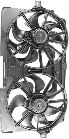 Dual Radiator and Condenser Fan Assembly Replaces# 22136897, 12362508 for Pontiac Grand Prix 3.1L 1999 2000 2001 2002 2003, for Buick Century 3.1L 1999, (1x) in Saudi Arabia