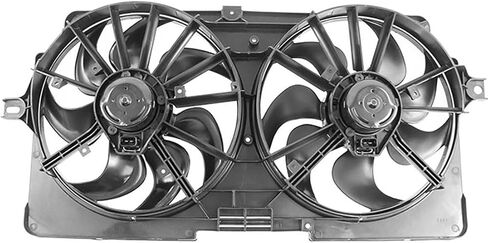 Dual Radiator and Condenser Fan Assembly Replaces# 22136897, 12362508 for Pontiac Grand Prix 3.1L 1999 2000 2001 2002 2003, for Buick Century 3.1L 1999, (1x) in Saudi Arabia