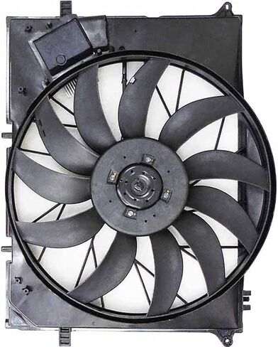 Dual Radiator and Condenser Fan Assembly Replaces# 2205000293 for Mercedes-Benz SL55 AMG 5.5L 2003 2004 2005 2006 2007 2008, for S55 AMG 5.5L 2001 2002 2003 2004 2005 2006, (1x) in Saudi Arabia