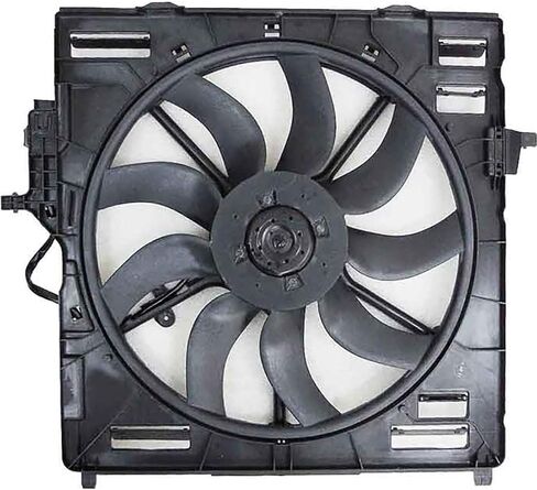 Dual Radiator and Condenser Fan Assembly Replaces# 17427603565, 17427576281 for BMW X6 4.4L 2008 2009 2010 2011 2012 2013 2014, for X5 4.4L 2010 2011 2012 2013, (1x) in Saudi Arabia