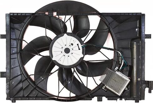 مجموعة مروحة المبرد والمكثف المزدوج تحل محل # 34055012000، 2035000293 لسيارة Mercedes-Benz CLK320 3.2L 2001 2002 2003 2004 2005، لـ C240 2.6L 2001 2002 2003 2004 2005، (1x) in Saudi Arabia