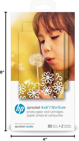 HP Sprocket Studio 4x6 Photo Paper & Cartridges (80 Sheets - 2 Cartridges) Compatible ONLY with HP Studio Printer. in Kuwait
