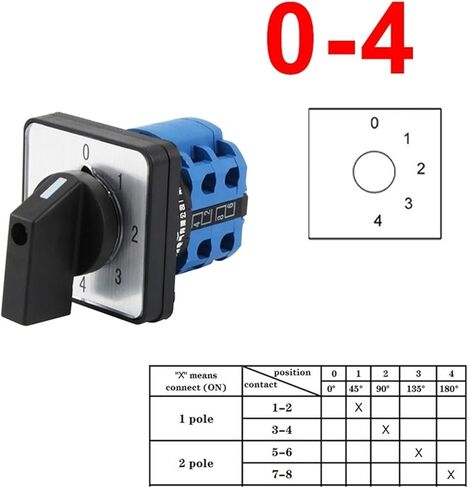 690V 20A Electric 8 Terminals LW26-20/2 LW28-20 YMW26 Series Silver Contact Rotary Changeover Cam Switch(0-4) in Kuwait