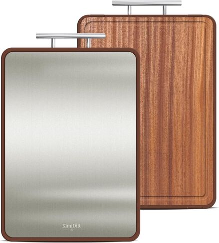 Cutting Board Double Sided, 16.3"×11.8", 304 Stainless Steel Cutting Board for Kitchen, Food Grade Kitchen Counter, Dishwasher Safe, Large Size in Saudi Arabia