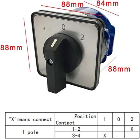 125A 1P تغيير عالمي LW26-125/1 مجموعة الطاقة المزدوجة الدوارة الحالية ON-Off-ON مفتاح الكاميرا الدوارة (1-0-2) in Kuwait