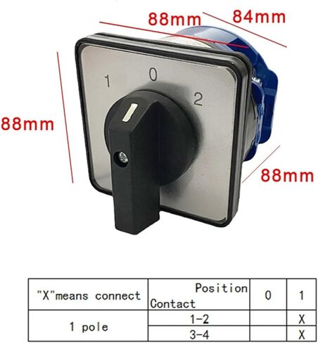 125A 1P Changeover Universal LW26-125/1 Current Rotating Dual Power Combination ON-Off-ON Rotary Cam Switch(0-1) in Kuwait