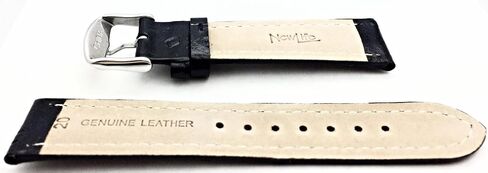 NewLife 20mm Black Genuine Leather Watchband | Beautiful Ostrich Grain, Medium Padded Replacement Wrist Watchstrap That Brings to Any Watch (Mens Standard Length) in Saudi Arabia
