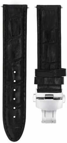 Ewatchparts 18-19-20-22-24mm Leather Watch Band Strap With Deployment Clasp Compatible With Bulova Watch in Saudi Arabia
