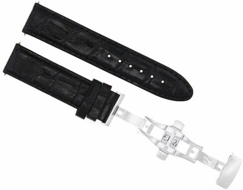 Ewatchparts 18-19-20-22-24mm Leather Watch Band Strap With Deployment Clasp Compatible With Bulova Watch in Saudi Arabia