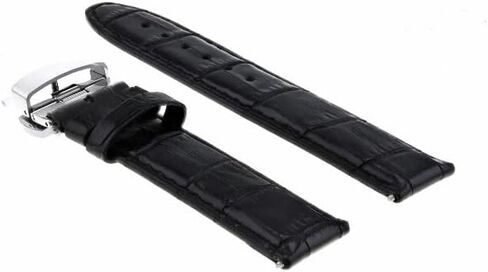 Ewatchparts 18-19-20-22-24mm Leather Watch Band Strap With Deployment Clasp Compatible With Bulova Watch in Saudi Arabia