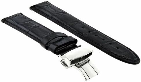 Ewatchparts 18-19-20-22-24mm Leather Watch Band Strap With Deployment Clasp Compatible With Bulova Watch in Saudi Arabia