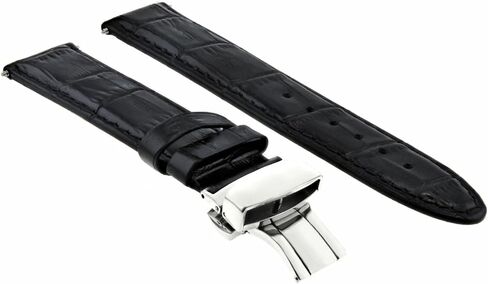 Ewatchparts 18-19-20-22-24mm Leather Watch Band Strap With Deployment Clasp Compatible With Bulova Watch in Saudi Arabia