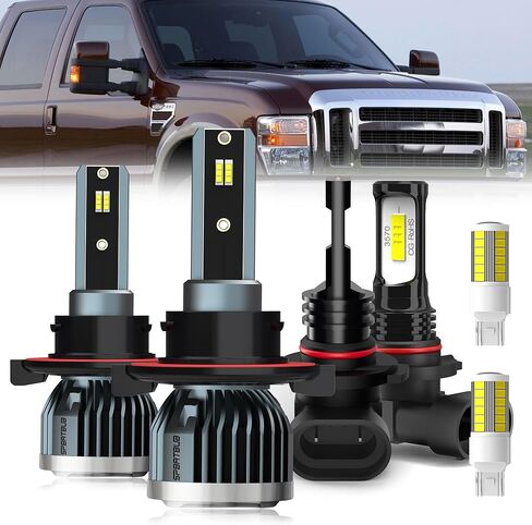 لمبات الإضاءة Ford F250 F-350 F-450 F-550 Super Duty 2005-2022، H13/9008 شعاع عالٍ منخفض + 9145 مصابيح ضباب مجموعة مصابيح إشارة الانعطاف، 6 عبوات in Saudi Arabia