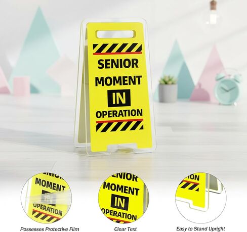 8 Pcs Funny Desk Signs with Sticky Note Holder Caution Overstimulated Desk Sign Mini Acrylic Message Holders Funny Office Decor Gifts for Coworkers Employees Boss in Saudi Arabia