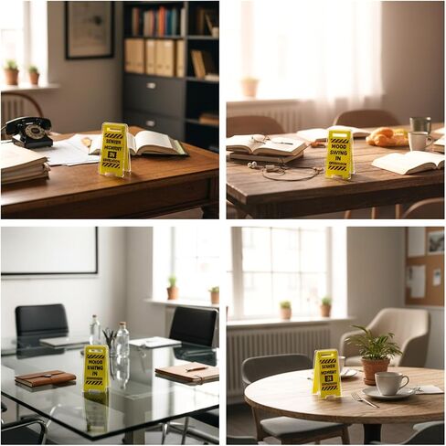 8 Pcs Funny Desk Signs with Sticky Note Holder Caution Overstimulated Desk Sign Mini Acrylic Message Holders Funny Office Decor Gifts for Coworkers Employees Boss in Saudi Arabia
