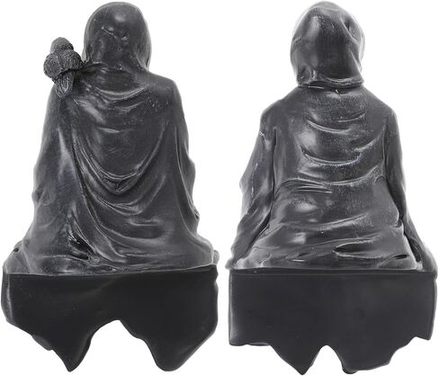 2 قطعة تمثال ريبر القوطية مجهول الهوية ديكور الجلوس تمثال مع الورد والقط للهالوين المنزل منضدية رف الكتب ديكور الشكل in Kuwait